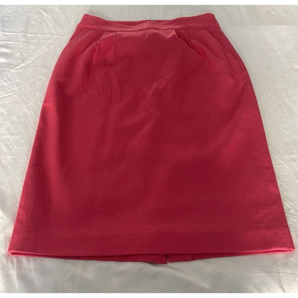 Banana Republic Pink Pencil Skirt Womens High Rise Knee Twill Slit Zip-Size 4